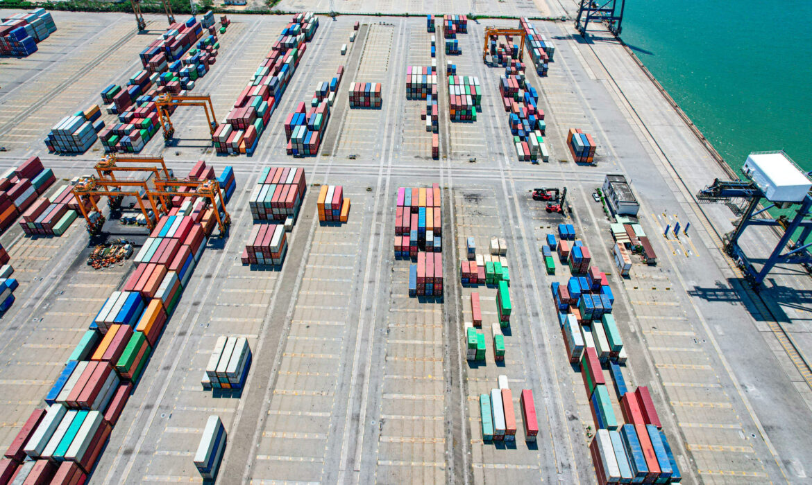 Aerial photography of container terminal